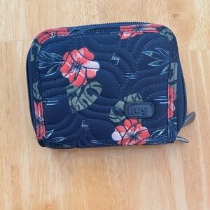 Lug Splits Red and Black Floral Wallet